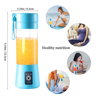 Portable Blender Cup,Electric USB Juicer Blender,Portable Juicer For Shakes and Smoothies, juice,380ml, Six Blades Great for Mixing,light purple