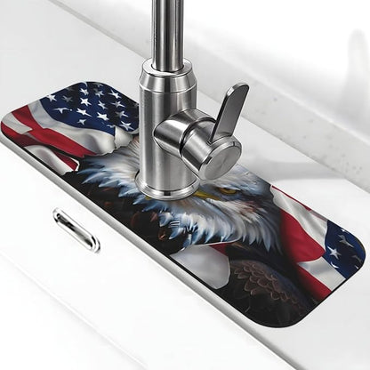 American Eagle Flag Kitchen sink faucet pad, strong water absorption, anti slip