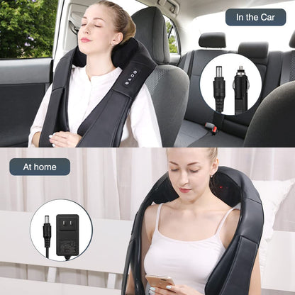 iKristin Neck Massager with Heat, Shiatsu Massager for Neck, Back, Shoulder, Foot and Leg, Deep Tissue 3D Kneading Massage for Relax Muscles at Home and Offie,Back Massagers for Women and Men
