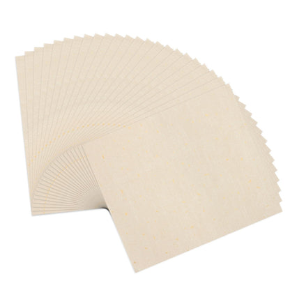 MECCANIXITY 100Pcs A4 Mulberry Paper, Natural Wood Fiber Unprepared Rice Paper Sheets Handmade Decoupage Art Tissue for Calligraphy DIY Drawing Writing Scrapbooking, Gold Dots Beige 8.3"x11.7"