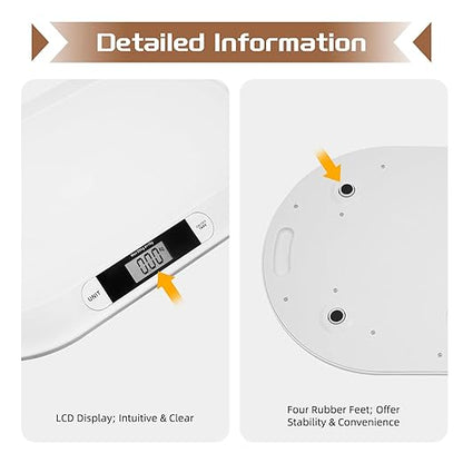 Digital Baby Scale, Infant Scale with LCD Screen, Multifunctional Pet Weight Scale for Cats and Dogs, 20kg/44lbs Load Capacity, Accurate 10g, Auto Off (Kg/Lbs/Stones)