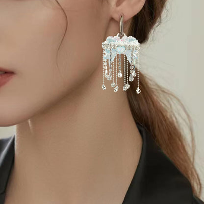 6Pcs White Lace Bow Rhinestone Acrylic Tassel Focal Beads for Pens Colorful 3D Bow Spacer Beads for DIY Craft Beadable Pens Jewelry Bracelet Necklace Earrings Keychain Making