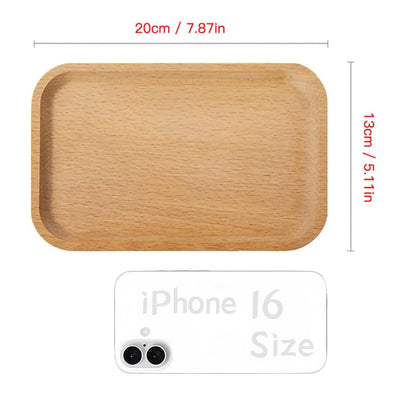 Linwnil 6 Pack 8 x 5 Inches Serving Platter Tray, Tray Cheese Plate Rectangular Platter for Fruit, Appetizer, Bread,Rectangular Avoid Sliding and Spilling Food (Wood Trays x 6Pack)