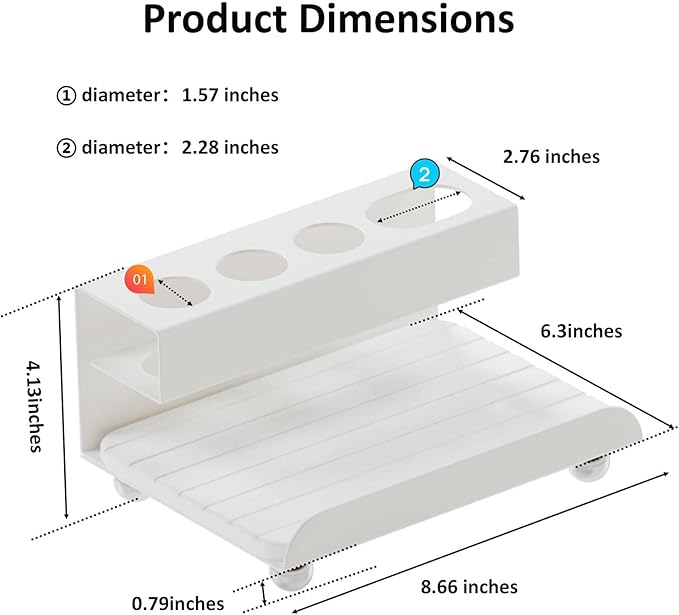 Quick Dry Electric Toothbrush Holder 4 Slots Metal Bathroom Counter Organizer