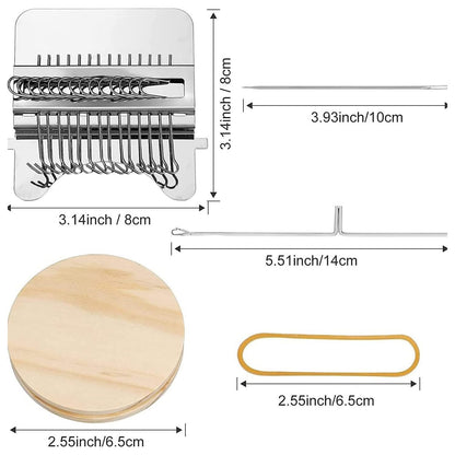 Darning Loom Small Type Weave Tool Quickly Mini Convenient for Mending Jeans Socks Clothes Loom Machine Makes Beautiful Stitching DIY Weaving Arts Speed Weaver Kit