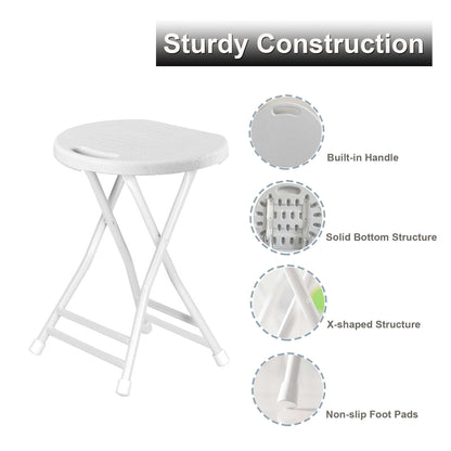 COOZMENT Folding Stool with Handle, Folding Chair,Folding Bar Stool with Non-Slip Feet,Indoor and Outdoor Foldable Stool for Adults(13"×11.5"×18")