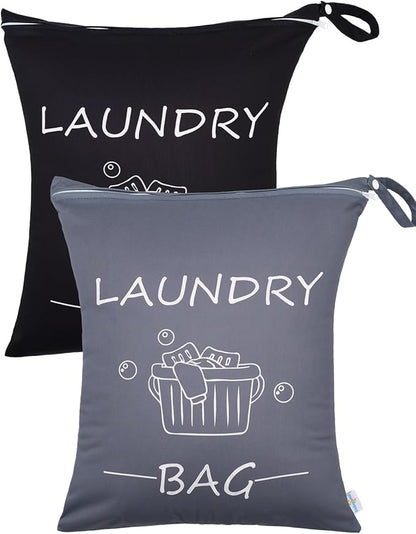 babygoal Travel Laundry Bags 2 Pack, Gym and Swimming-Washable Waterproof Wet