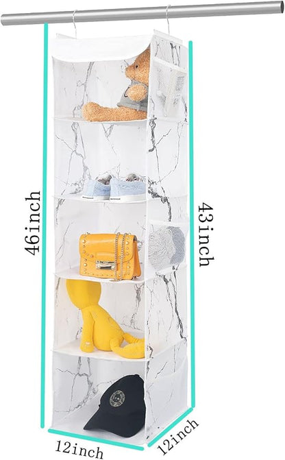 5 Shelves Hanging Closet Organizer, 2 Pack Hanging Storage
