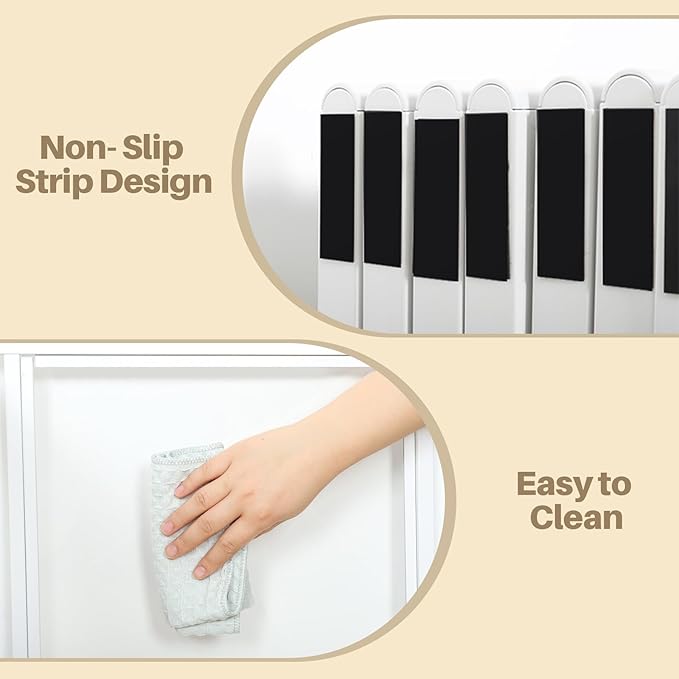 NiceTCU 24" H Acrylic Dog Playpen Indoor, Metal Frame Clear Dog Playpen with Door - 10 Panels, Easy Assemble Pet Fence, DIY Foldable Pet Pen for Ducks Puppy Rabbit Small & Medium Pets- 10Pcs White