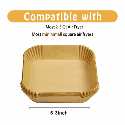 Small Air Fryer Liners Disposable Compatible with COSORI 2.1 Qt Air Fryer, 130 PCS Mini Air Fryer Liners Parchment Paper Baking Sheet for COSORI 2.1 Qt Accessories