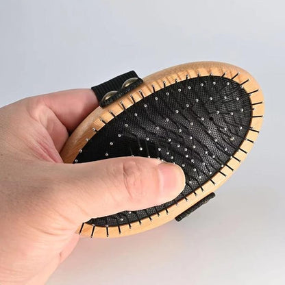 Bamboo Palm Ball Pin Brush for Small Dog & Cat Grooming Massaging Shedding and Bath Metal Pin Pets Tools