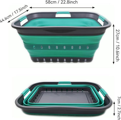 SAMMART 42L Collapsible Plastic Laundry Basket
