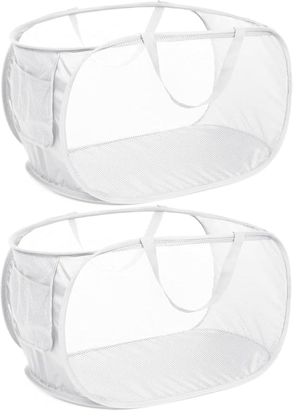 Strong Mesh Pop Up Laundry Basket, Collapsible Laundry Hamper
