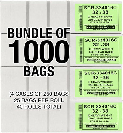 Aluf Plastics 33 Gallon Trash Bags Source Reduction Series Value High Density