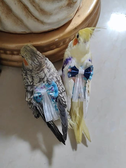 Bird Flight Suits Diapers, Parrot Flight Suits Diapers for Monk Parakeets Cockatiel Conure Lovebird Budgie, Parrot Clothes, Bird Training Nappy Suit Liners Clothes (Medium,Blue-A)