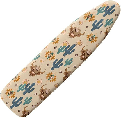 Sprowallow Cactus Cow Ironing Board Cover Stain Resistant Standard Size 15x54