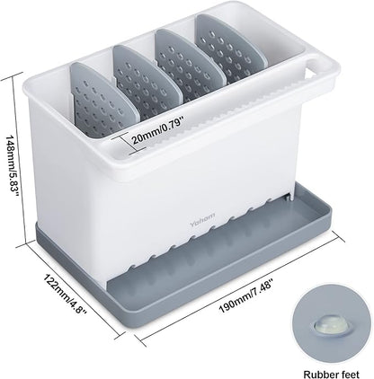 YOHOM Sink Brush Holder for Kitchen Sink Sponge Caddy Countertop Organizer
