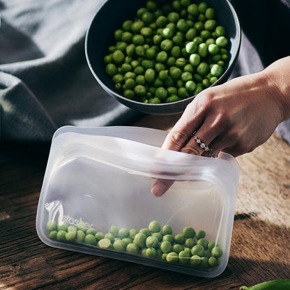Stasher Premium Silicone Reusable Food Storage Bags, 4-Pack, Endangered Seas, Multi-Use Food Storage Bags, Lunch Bag, Travel Containers, BPA Free, Leak-free, Dishwasher-Safe, Eco-friendly