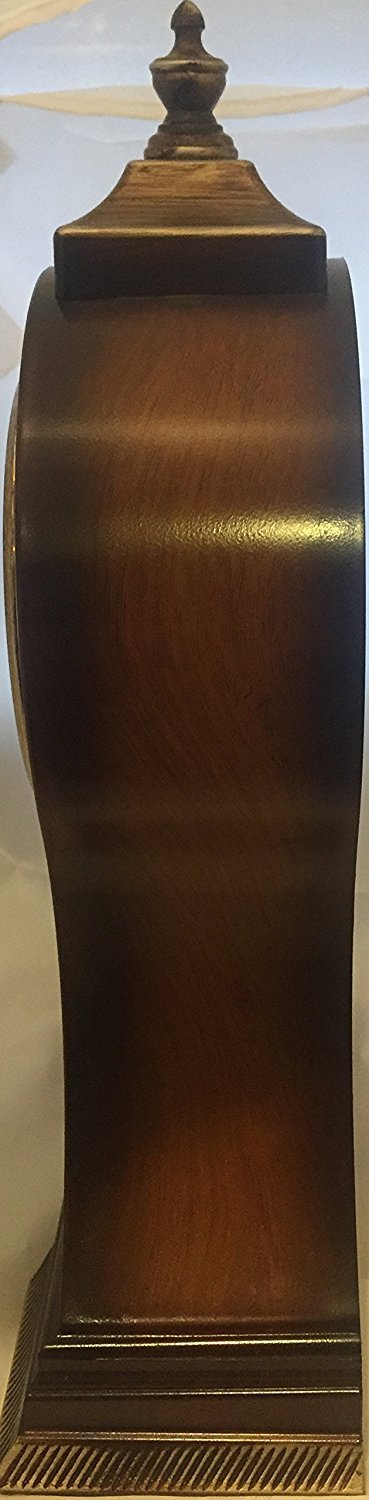 Le'raze Elegant, Decorative,Grandfather Clock Hand Painted Wood Modern Mantel with Swinging Pendulum Shelf,Tabletop,Desk,Buffet, Color Mahogany