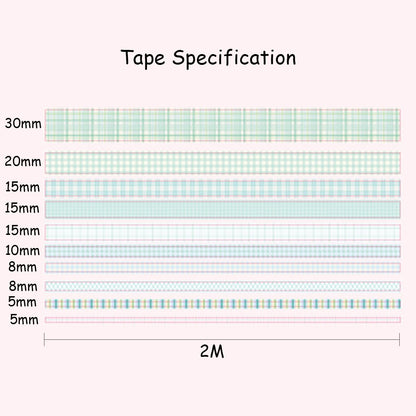 GINCEVHY Lattice Washi Tape Set, 100 Rolls Masking Tape, 5/8/10/15/20/30mm Wide 6.56ft Long/Roll Aesthetic Decorative Tape, Scrapbooking Bullet Journal Supplies, Gifts for Girls Boys