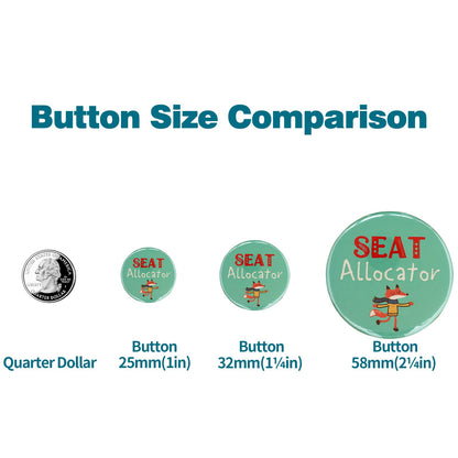 Happizza 200 Sets 58mm(2.25 in) Metal Round Button Supplies Buttons Making Parts, Pin Maker Parts Badge Supplies for ButtonsMaker, Including Metal Shells Back Cover, Clear Film&Blank Paper&Gasket