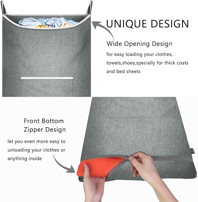 XL Hanging Laundry Hamper, Over the Door Laundry Hamper and Baskets, Wide
