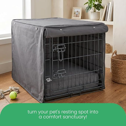 Molly Mutt I'm a Realist Dog Crate Cover, 100% Cotton Canvas Cover with 2 Roll-Up Panels, Ideal for Dog or Cat Crate, Durable, Washable, and Free of Harmful Chemicals, 48" x 30" x 33"