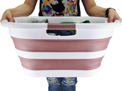 SAMMART 40L Collapsible Plastic Laundry Basket