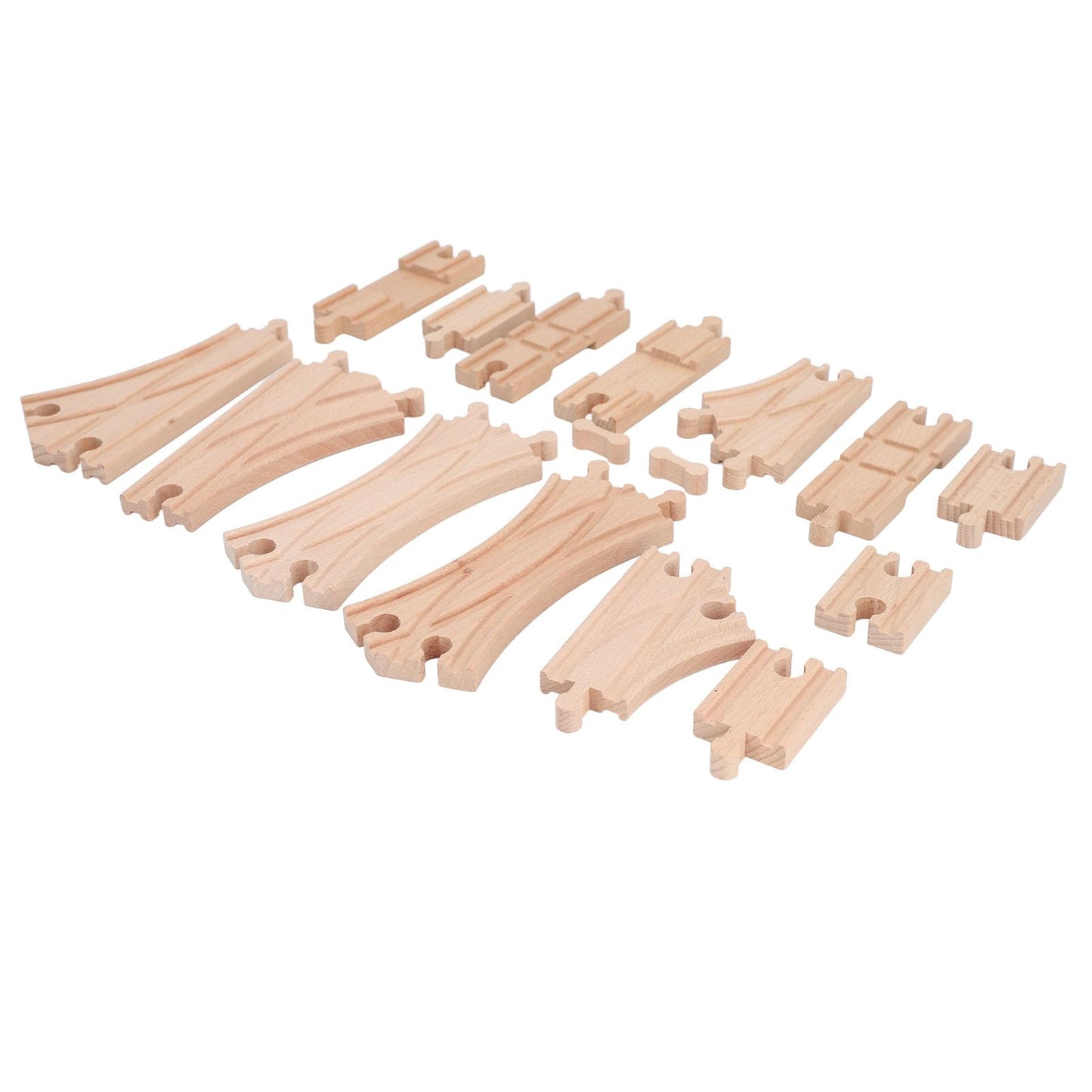 BROLEO Wooden Track Set, Educational Skill Development Wooden Track Expansion Pack Assembly Kit for Toddlers