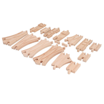 BROLEO Wooden Track Set, Educational Skill Development Wooden Track Expansion Pack Assembly Kit for Toddlers