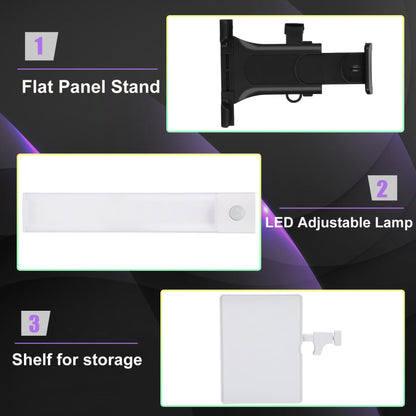 Portable Recording Booth with Adjustable LED Light & Thickened Soundproofing - Studio-Grade Echo-For Home portable vocal booth, Podcasting, Music - Includes Tablet Stand, Storage Shelf & Travel Bag