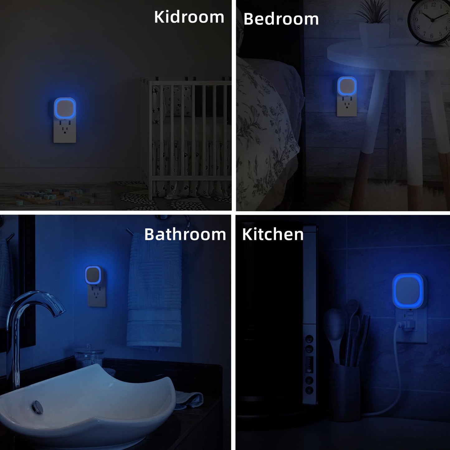 2 Pack Plug in Amber Night Light, Auto Dusk to Dawn, Soft Glow, Dimmable, Diffused Light, LED Lights for Bedroom, Kids, Bathroom, Sleep, Baby Nursery, Toddler, Hallway, Kitchen, Home Decor