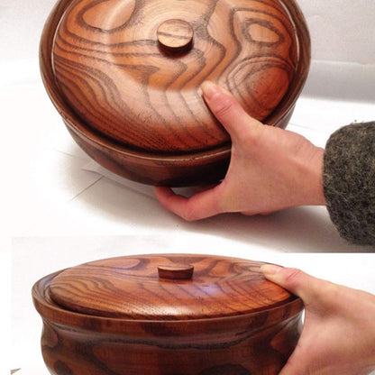 DOITOOL Wooden Snacks Bowl with Lid 6.29 Inch Square Fruit Plate Lightweight Serving Bowl for Nuts Candy Salad Home Kitchen Dining