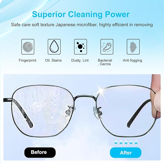5 Pack Lens Cleaning Cloth, Glasses Cleaning Cloths, Eyeglass Lens Cleaner