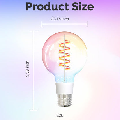 MOES Smart ST64 Edison LED Light Bulbs, Color Changing WiFi ST21 Smart Bulbs, 2700K-6500K CW& RGB Dimmable, Smart Life Remote Control, Work with Alexa/Google Home, 470lm 5W (40W Equivalent) 2 Pack