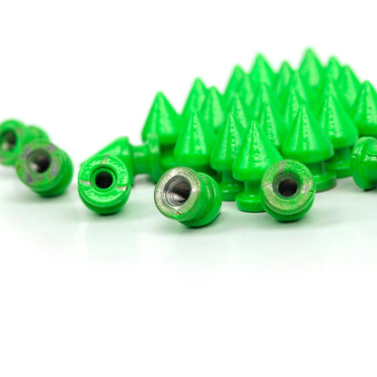 RUBYCA 12MM 50 Sets Metal Tree Spikes and Studs Metallic Screw-Back for DIY Punk Leather-Craft Green