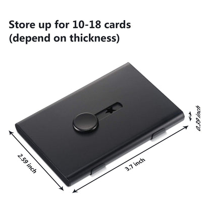 Tatuo 2 Pcs Black/red 2 Pack Thumb Drive Business Card Holder Stainless Steel Business name Card Case Portable Slide Out name holder Wallet Nice Design pocket for Men and Women