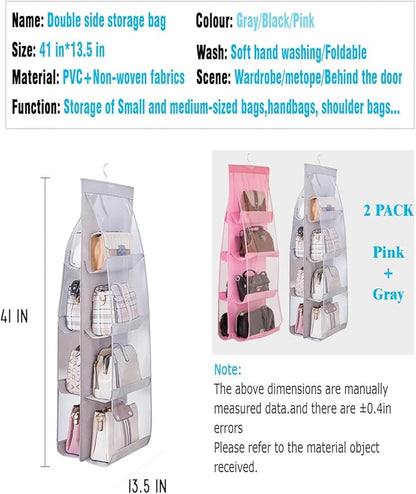 AARAINBOW 2 Packs Hanging Handbag Purse Organizer, Hanging Hand Bag Organizer