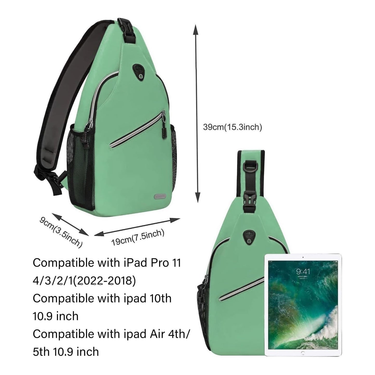MOSISO Sling Backpack, Multipurpose Crossbody Shoulder Bag Travel Hiking Daypack