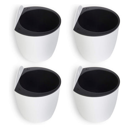 MyGift 7.5 Inch Wall Planters for Indoor Plants, White Plastic Hanging Self Watering Plant Pots, Flower Cactus Herbs Plant Container Wall Planter Set of 4