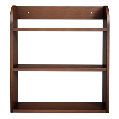 ROMGUAR CRAFT 3 Tier Bamboo Spice Rack, Countertop or Wall Mounting Wood Spice Jars Organizer Shelf for Kitche, Pantry (Brown)