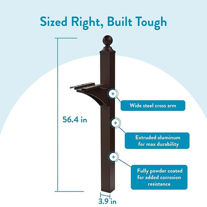 Architectural Mailboxes Landover Aluminum Mailbox Post, Compatibility Code A, B, C, LP000BZAM, Venetian Bronze