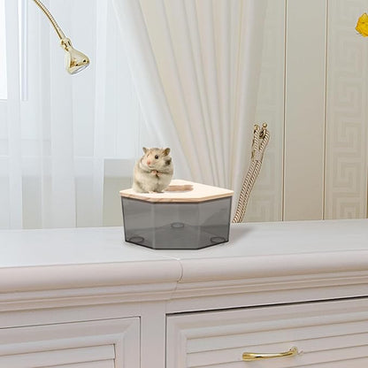 Abaodam Chinchilla Dust Bath Container Durable Hamster Bathroom Multi Purpose Sand Bath Box for Pets Easy to Clean Maintain Fun Design for Gerbils and Hamsters