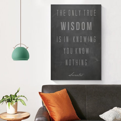 Minimalist Quote The Only True Wisdom Knowing You Know Nothing Canvas Printing Wall Art Prints Wall Decor Posters Scandinavian Bohemian for Living Room Bedroom Office Study 16x24inch(40x60cm)