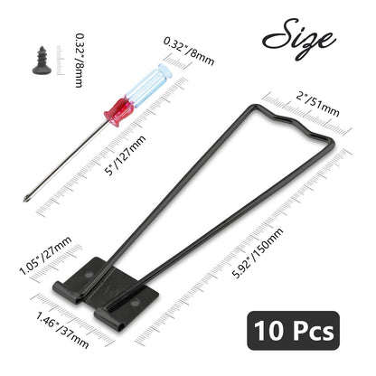 Rierdge 10 Pcs Easel Back, Iron Picture Frame Easel Back, Photo Frame Easel Back Stand with Screws & Screwdriver (Black)