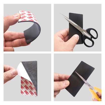 16-Pack Flexible Magnetic Strips with Adhesive Backing (1"x3") - Strong Cut-to-Size Magnets for DIY, Classroom, Fridge & Whiteboard Organization - Teacher Supplies, Crafts & Home Use