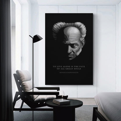 Arthur Schopenhauer Quote To Live Alone Fate Of Great Souls Canvas Printing Wall Art Scandinavian Bohemian Prints Wall Decor Posters for Living Room Bedroom Office Study 16x24inch(40x60cm)