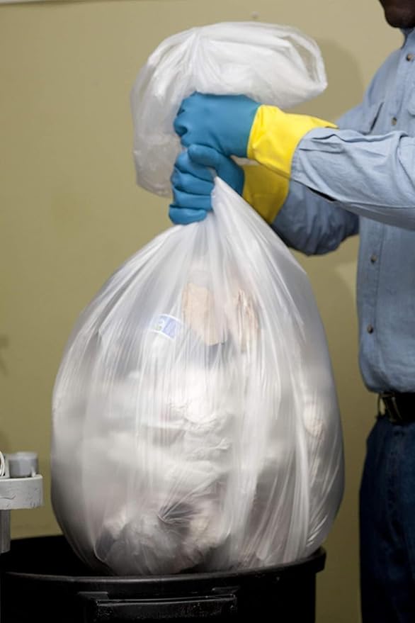 Aluf Plastics 45 Gallon 1.5 MIL Clear Garbage Bags