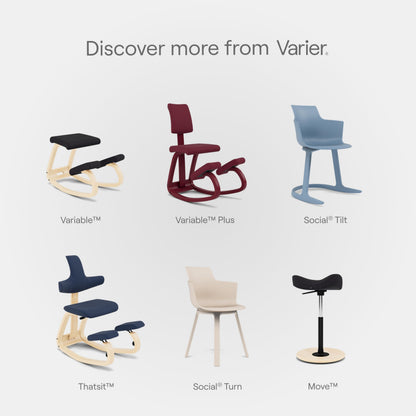 Varier Ergonomic Kneeling Chair for Office – Premium Kneeling Chair with Back Support for Posture Correction, Heavy Duty Desk Chair Cushion, Adjustable Office Chair Solution for Back Pain Relief