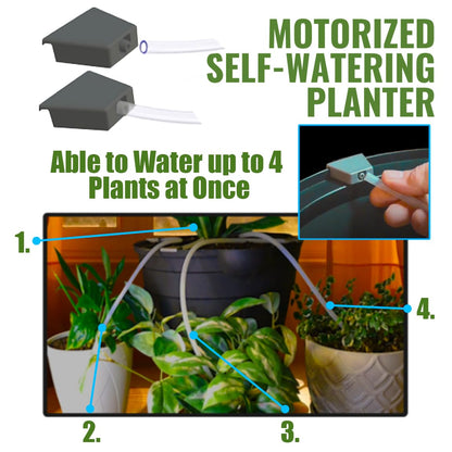 LAEBUILD Motorized Self Watering Plant Pots for Indoor Plants, 1.25 Gallon Automatic Planter with Programmable Pump, LED Indicator for Office Decor & Gardening